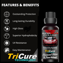 CERAMIC CAR COATING HIGH GLOSS TRICURE TECHNOLOGY PAINT PROTECTION- «1.7oz/50ml»
