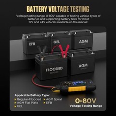 Car Battery Tester Lithium Battery Tester Load Test Cranking Charging Analyzer