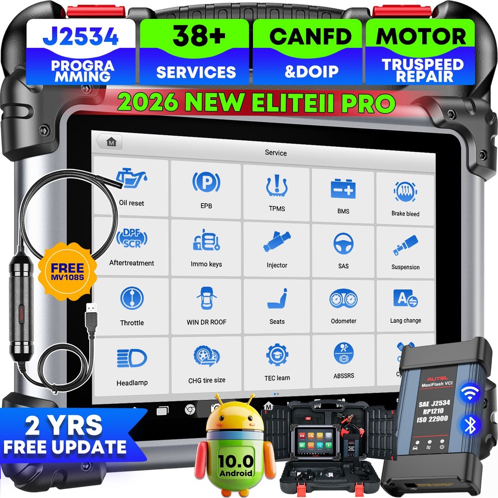 Autel MaxiSys Elite II Pro Scanner & J2534 Reprogramming , Motor TruSpeed Repair