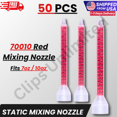 50Pcs Red Mixing Nozzle Adhesive Tips Plastic Static For SEM 7oz 10oz Cartridge
