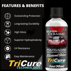CERAMIC CAR COATING 1oz/30ml POLYSILAZANE «SCRATCH RESISTANT» TRICURE TECHNOLOGY