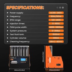 ANCEL JC600 6 Cylinder GDI Piezo Fuel Injector Test Ultrasonic Cleanning Machine