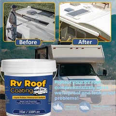 Qiveaory 1Gal/133Fl.oz Liquid Rubber Rv Roof Coating 1 Gal/133 Fl.oz, White