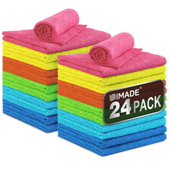 UNIMADE Microfiber Cleaning Cloth, 24 Pack Reusable 24pk, Multicolor