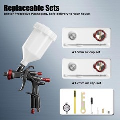 LVLP Air Spray Gun 1.3/1.5/1.7mm Nozzles & Regulator – Automotive & House Paint