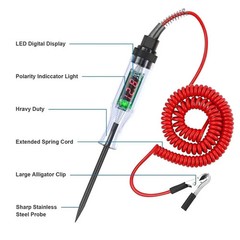 Car Circuit Tester Pen Auto Fuse Test Probe Light Tool For 6V 12V 24V DC Voltage