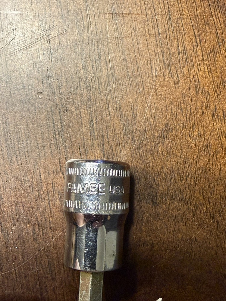 Snap On Tools USA 3/8” 6MM Metric Hex Bit Chrome Socket Driver FAM6E