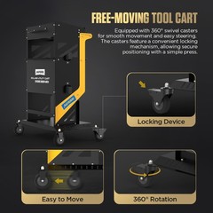 4 Tier Rolling Tool Cart Workshop For ECU Reprogramming Power Suppl Diagnostic