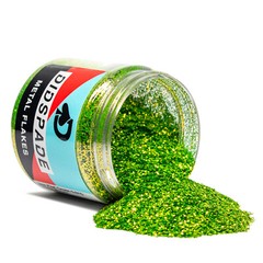 2oz Kiwi Green 0.015 Green Metal Flake – Solvent Resistant Glitter