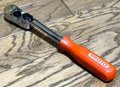 🇺🇸 PROTO Tools 3/8″ Indexing Ratchet Socket Wrench 10″ Long Multiposition RED