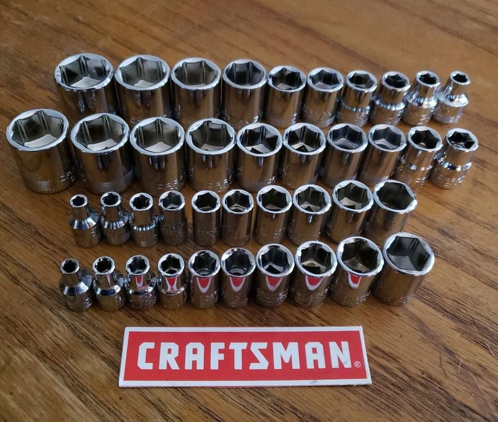 CRAFTSMAN 40 pc 1/4 & 3/8 SAE METRIC MM 6pt socket sets new
