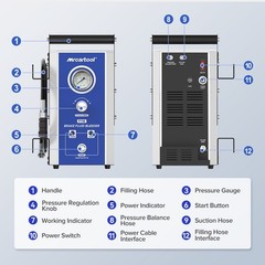 Electric Brake Bleeder Bleeding Kit Automatic Brake Fluid Oil Exchanger Machine