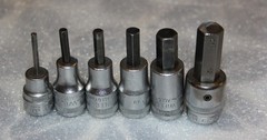 4-Stahlwille 49 & 2 Hazet 8801 Hex Bit 3/8” Drive Sockets Metric