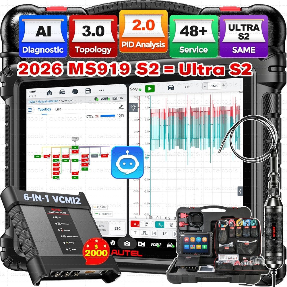 Autel MaxiSys MS919 S2 AI Diagnostics Scanner 6IN1 VCMI2 Programmer AI New Tech