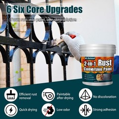 2-in-1 Rust Converter & Metal Primer, Stops 35 Fl Oz (Pack of 1), Black