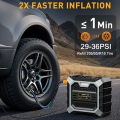 ZOPOM Tire Inflator Portable Air Compressor DC 12V Black