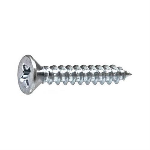 Tapping Screw #8 x 1″, Phillips Flat Head, AB Tip, Zinc Finish (Qty: 100)