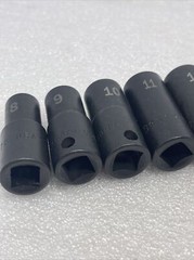 SK Tools 8-18mm Partial Socket Set, 6 Pt, 3/8 Dr, Semi Deep Metric Impact, 9 Pc