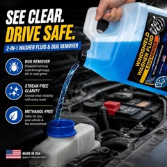UCS Premium Windshield Washer Fluid – 1 Gallon 128 Fl Oz (Pack of 1), Blue