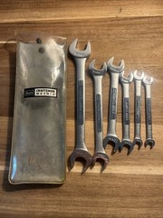Vtg Craftsman 8-43501 6 Pc Metric Open End Wrench Set 6-19mm W/ Pouch