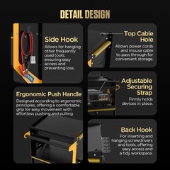 4 Tier Rolling Tool Cart Workshop For ECU Reprogramming Power Suppl Diagnostic