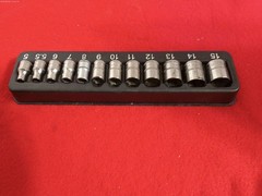 SNAP ON #TMM SERIES 12 PC 6 PT METRIC 1/4″ DRIVE SHALLOW SOCKET SET 5MM-15MM new