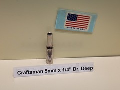 Craftsman 45911 5mm 6pt 1/4″ Drive Deep Socket Laser Etched NOS USA (Blemished)