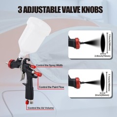 AEROPRO LVLP Paint Spray Gun Kit 1.3/1.5/1.7mm Nozzle for Home, Furniture, A610