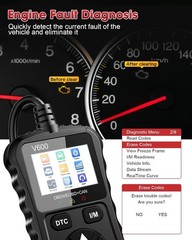 Plug-and-Play OBDII Diagnostic Scanner with Real-Time Voltage Monitoring – Black