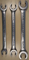 NAPA Tools Metric Double Flare Nut Line Wrench Set 11mm-15mm, 17mm 3pc USA- EUC