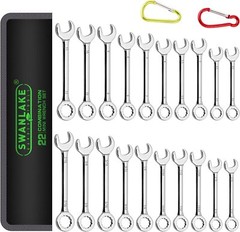 22pc Mini Wrench Set Metric SAE Ignition Spanner Open & Box End Small Equipment