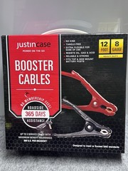 Justin Case 12 Foot 8 Gauge Heavy Duty Booster Cables FREE SHIPPING!!