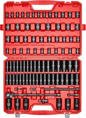 Impact Socket Set 91PC Chrome Vanadium Deep Shallow SAE Metric Automotive Ind…