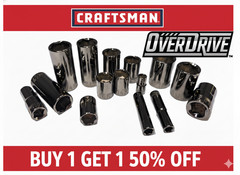 NEW CRAFTSMAN OVERDRIVE Sockets 1/4″ 3/8″ 1/2″ Drive All Sizes SAE Metric Deep