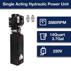 14 Quart Single Acting Hydraulic Pump Car Lift 3HP for 2 and 4 Post Car Lifting