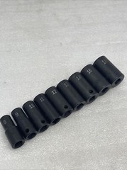 SK Tools 8-18mm Partial Socket Set, 6 Pt, 3/8 Dr, Semi Deep Metric Impact, 9 Pc