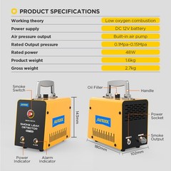 Car Smoke Machine Automotive Leak Detector Pipe System EVAP Vacuum Smoke Tester