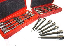 21pc 3/8″ DRIVE METRIC SAE 4-1/2″ EXTRA LONG SHANK HEX TORX BIT SOCKET SET