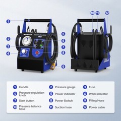 Electric Brake Bleeder Kit 110V Brake Fluid Exchanger Machine 0.7~2.5 Bar
