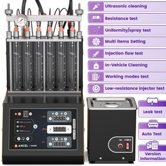 6 Cylinder GDI Piezo Fuel Injector Cleaner Tester Ultrasonic Cleaning Flow Test