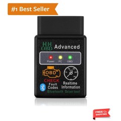 Bluetooth Wireless Diagnostic Code Reader OBD II Scan Tool Reset & Clear Chec…