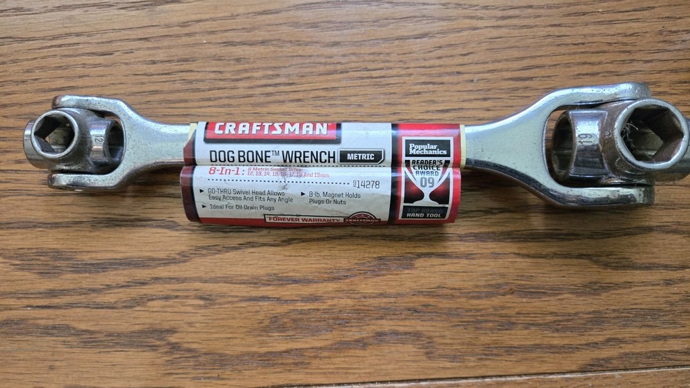 Craftsman 914278 8-in-1 Metric Dog Bone Swivel Socket Wrench 12-19mm NOS