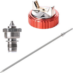 Tools 1.3/1.5/1.7/2.0mm Needle, Nozzle, Air Cap Set for A610 LVLP Spray Gun, Noz