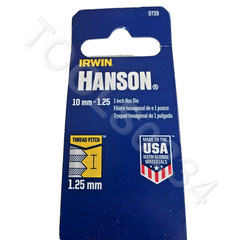 M10 X 1.25 Metric 1″ Hex Die Irwin Hanson 6639 / 9739 10MM Carbon Steel USA RH