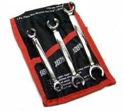 3 pcs Flare Nut Wrench Set SAE 1/4 5/16 3/8 7/16 1/2 9/16 in. Open Wrench kit
