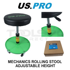 US PRO Tools Adjustable Mechanics Rolling Stool Padded Seat 390-510mm 5061