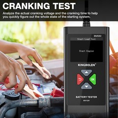KINGBOLEN BM580 Car Battery Tester Auto Charging Cranking Test Analyzer 6V-12V