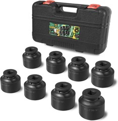 8PC 3/4in Drive Axle Nut Impact Socket Set 6-Point CR-MO 2-1/16-2-1/2 for Car