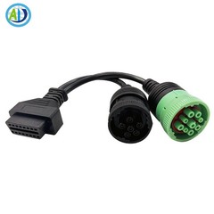 OBD2 J1708/6 Pin& J1939/9Pin Adapter Connector for Commercial Heavy Duty,Truck