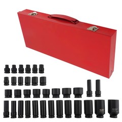 35PCS Deep Impact Socket Set 1/2″ Drive 6 Point Metric Garage Tool Kit 8mm-32mm